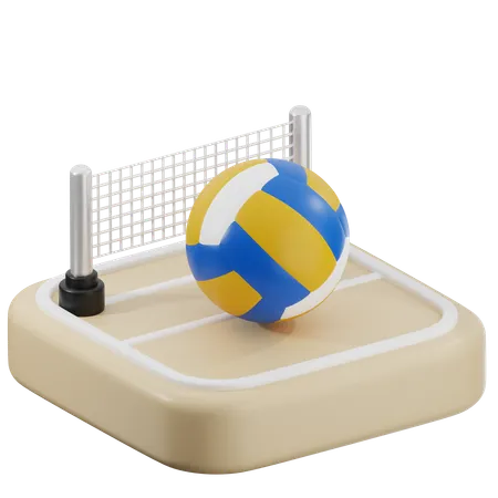 Volleyball Field  3D Icon