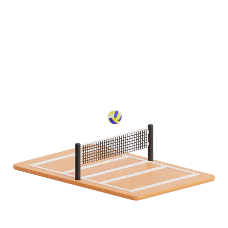 Volleyball Field  3D Icon