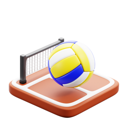 Volleyball Field  3D Icon