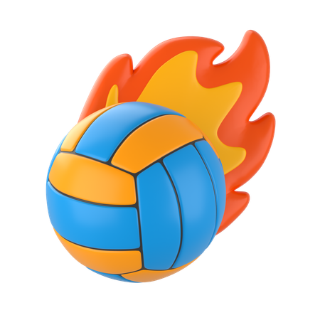 Volleyball Fire  3D Icon