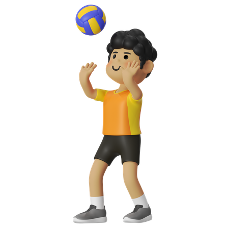 배구 남자 선수 패스 배구  3D Icon