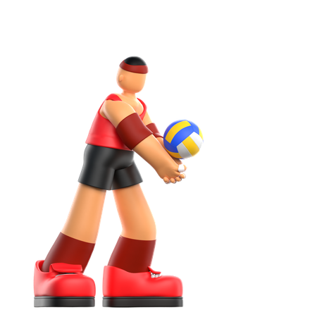 Volleyball Player  3D Illustration