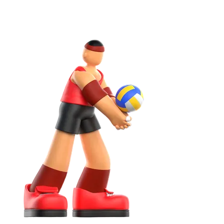 Volleyball Player  3D Illustration