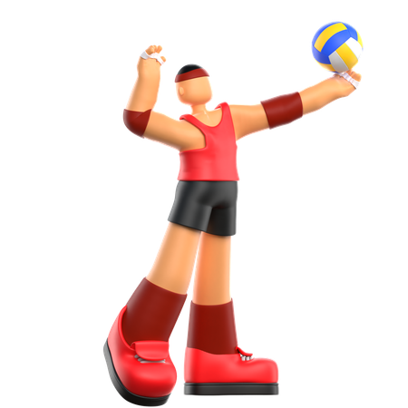 Volleyball Player  3D Illustration