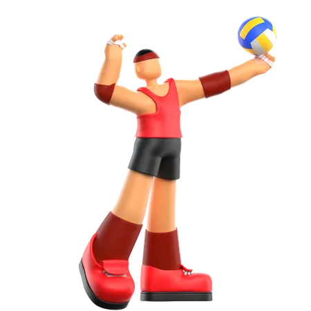 Volleyball Player  3D Illustration