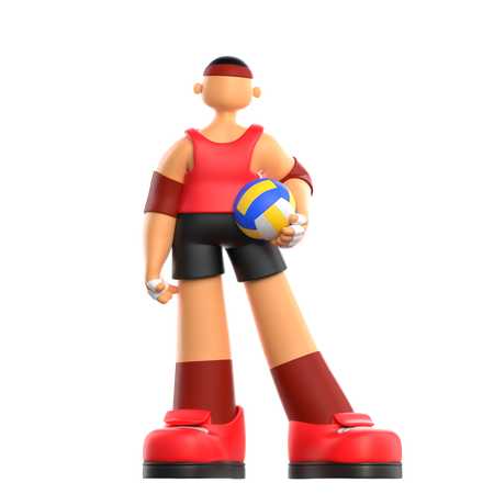 Volleyball Player  3D Illustration