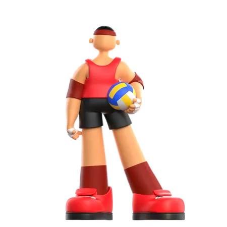 Volleyball Player  3D Illustration