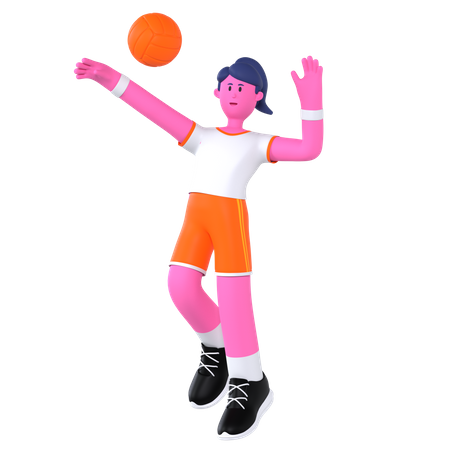 Volleyball Player  3D Illustration