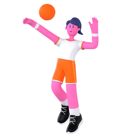 Volleyball Player  3D Illustration