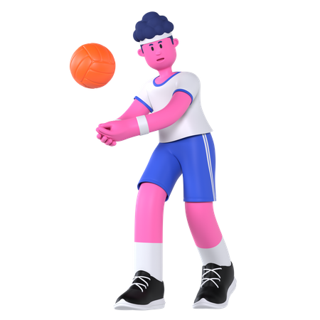 Volleyball Player  3D Illustration