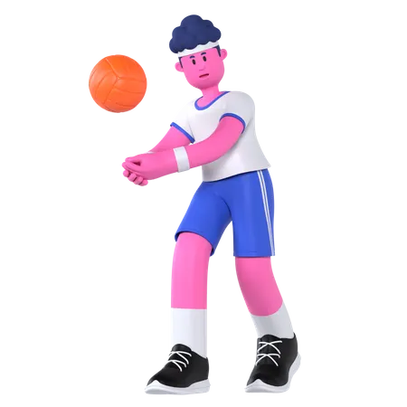 Volleyball Player  3D Illustration