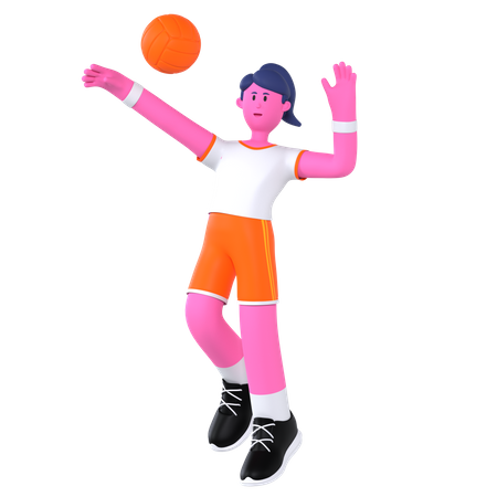 Volleyball Player  3D Illustration