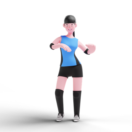 Volleyball player celebrating win 3D Illustration