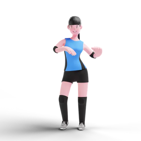 Volleyball player celebrating win 3D Illustration