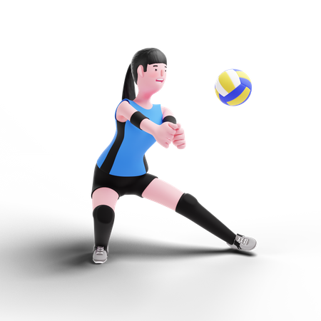 Volleyball player getting ready for match  3D Icon
