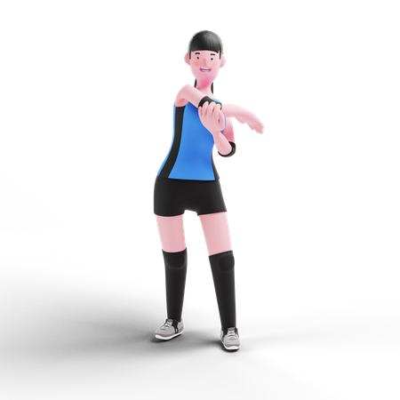 Volleyball player getting ready to play match  3D Icon