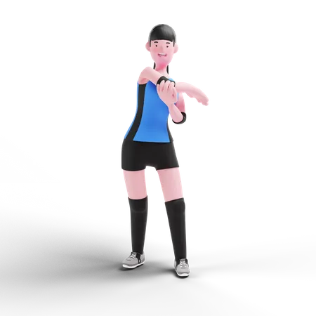 Volleyball player getting ready to play match  3D Illustration