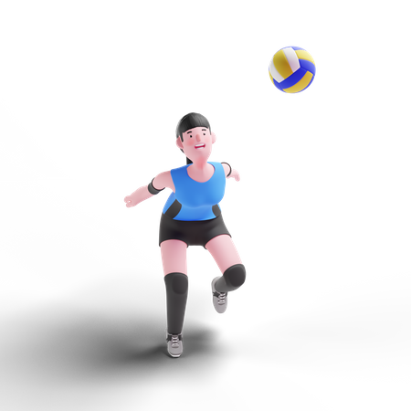 Volleyball player getting ready to smash ball  3D Icon