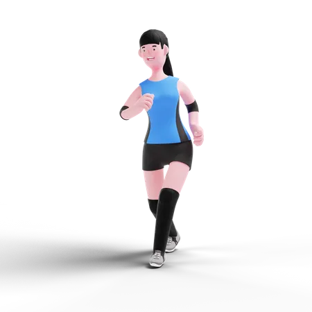 Volleyball player running 3D Illustration