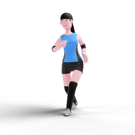 Volleyball player running  3D Illustration