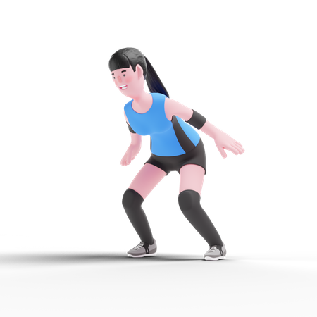 Volleyball player standing 3D Illustration