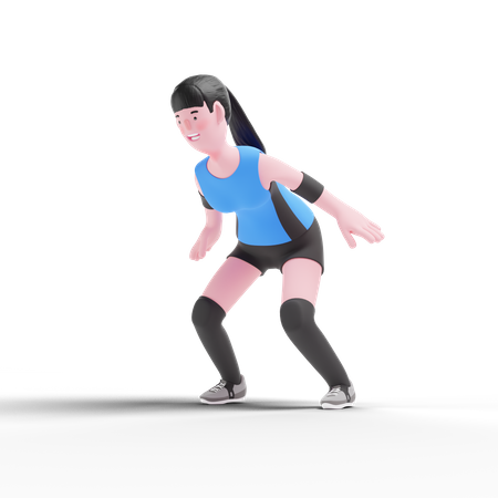 Volleyball player standing  3D Icon