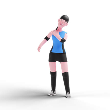 Volleyball player stretching  3D Icon