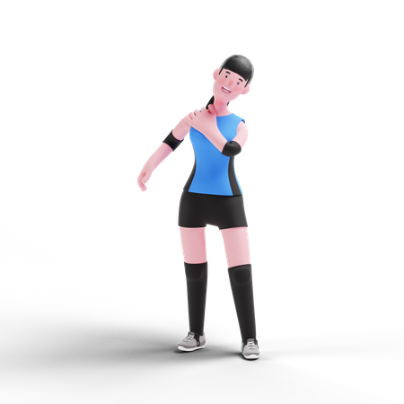 Volleyball player stretching  3D Illustration