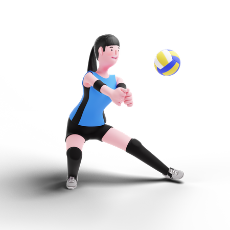 Volleyballspieler bereitet sich auf das Spiel vor  3D Icon