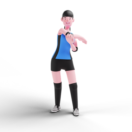 Volleyballspieler bereitet sich auf ein Spiel vor  3D Icon