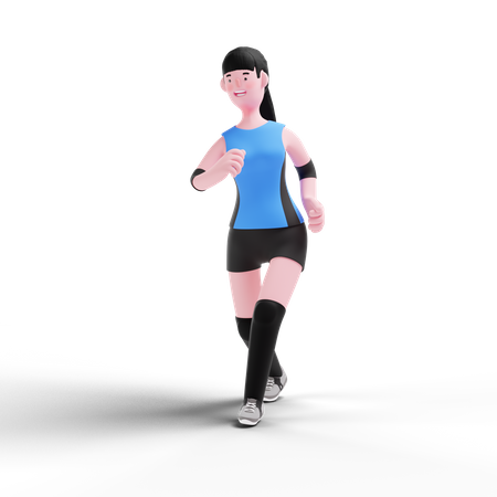 Volleyballspieler läuft  3D Icon