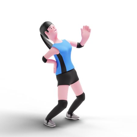 Volleyballspieler leidet unter Rückenschmerzen  3D Icon