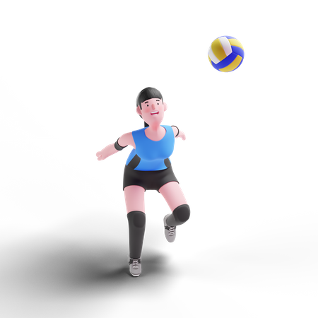 Volleyballspieler bereitet sich darauf vor, den Ball zu zerschmettern  3D Illustration