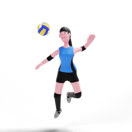 Volleyballspieler spielt im Spiel  3D Illustration