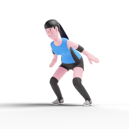 Volleyballspieler stehend  3D Icon