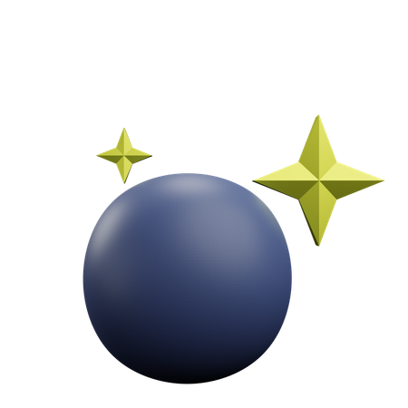 Vollmond und Sterne  3D Icon