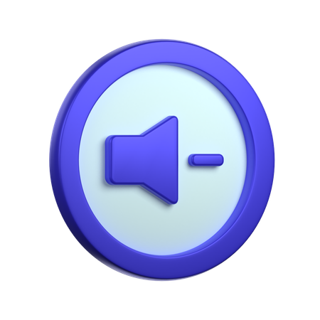 Volume Down Button  3D Icon