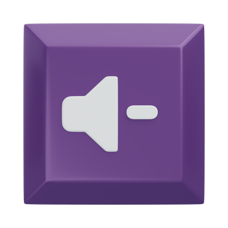 Volume Down Keyboard Key  3D Icon