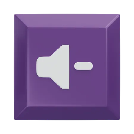 Volume Down Keyboard Key  3D Icon