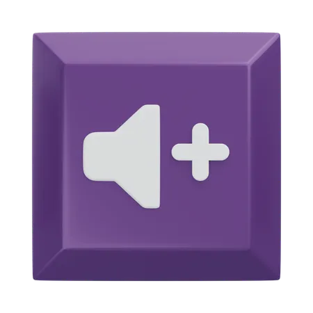 Volume Up Keyboard Key  3D Icon