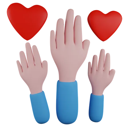 Volunteer hand rise  3D Icon