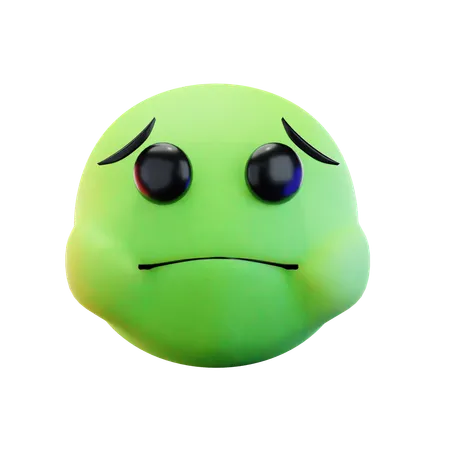 3 D Render Of Disgusting Vomit Face Emoji 3 D Illustration 3D Icon