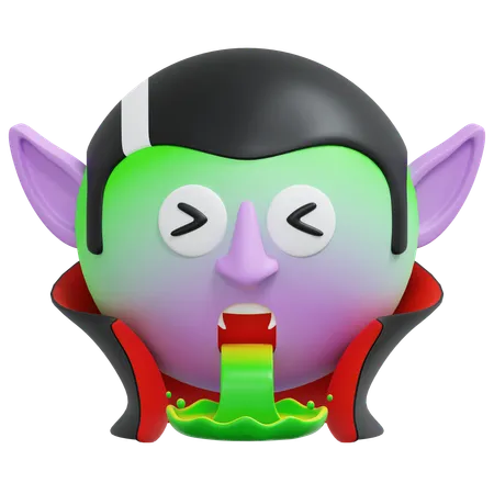 Vomit Vampire Emoticon 3 D Icon Illustration 3D Icon