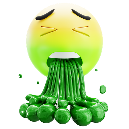 Vomiting Emoji  3D Icon
