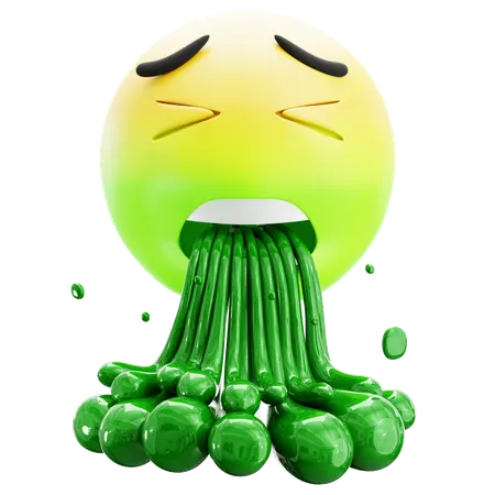 Vomiting Emoji  3D Icon