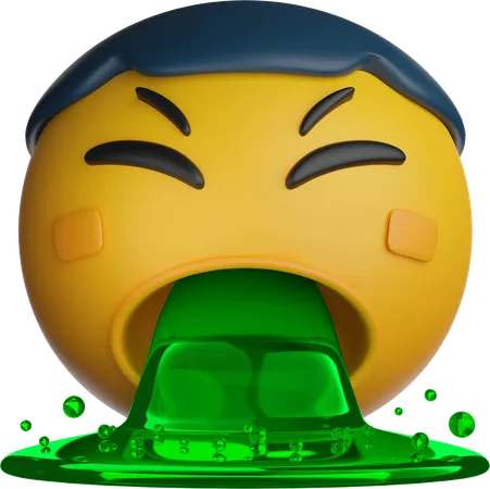 Vomiting Emoji  3D Icon