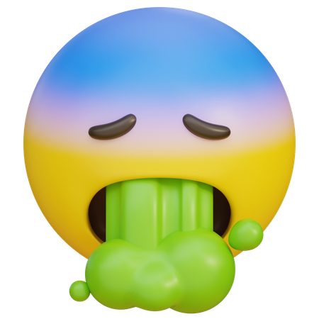 Vomiting Expression Emoji  3D Icon