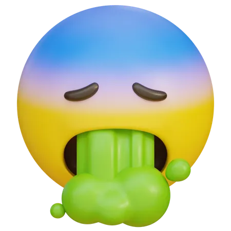 Vomiting Expression Emoji  3D Icon
