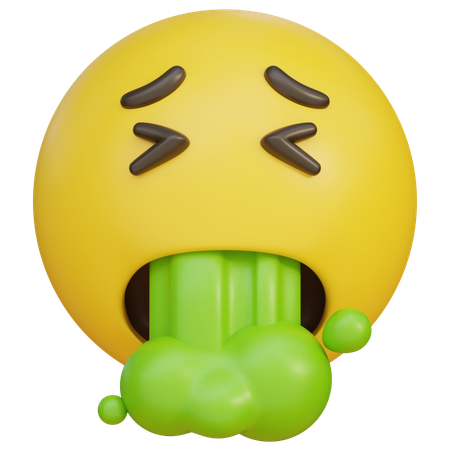 Vomiting Expression Emoji  3D Icon