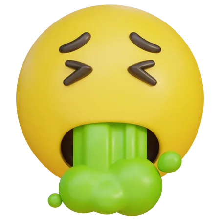 Vomiting Expression Emoji  3D Icon